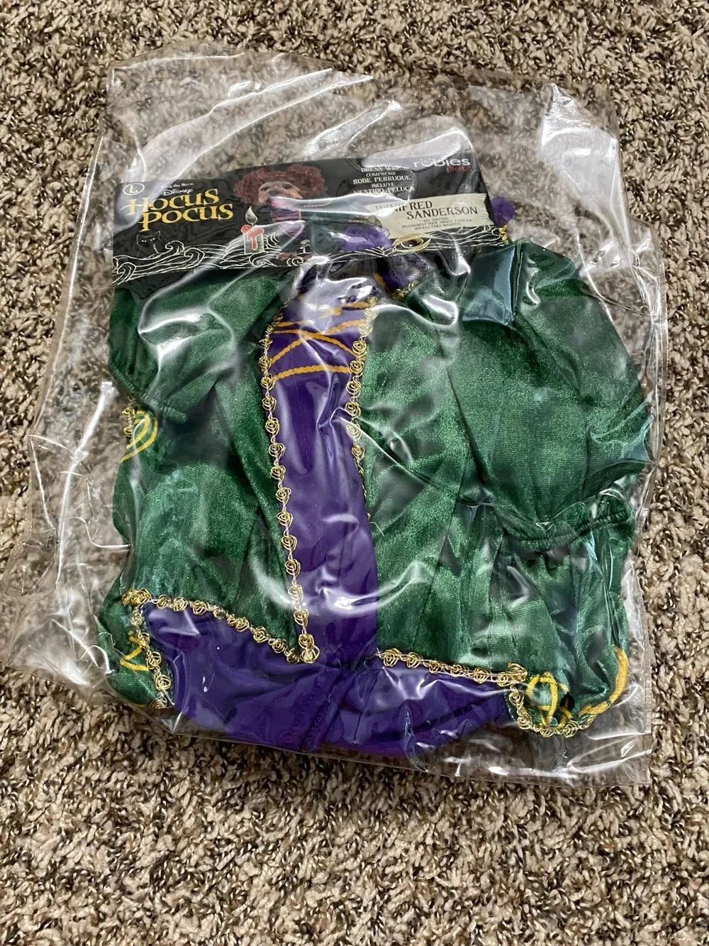 NEW RUBIE'S Costume Company Hocus Pocus Winifred Sanderson Dog Cat Costume Large